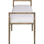Axis Linen Textured Fabric Upholstered Bench in Cream