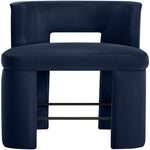 Zuno Velvet Performance Fabric Upholstered Counter Stool in Navy