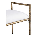 Axis Linen Textured Fabric Upholstered Bench in Cream