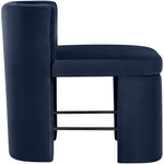 Zuno Velvet Performance Fabric Upholstered Counter Stool in Navy