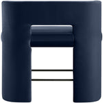 Zuno Velvet Performance Fabric Upholstered Counter Stool in Navy