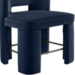 Zuno Velvet Performance Fabric Upholstered Counter Stool in Navy
