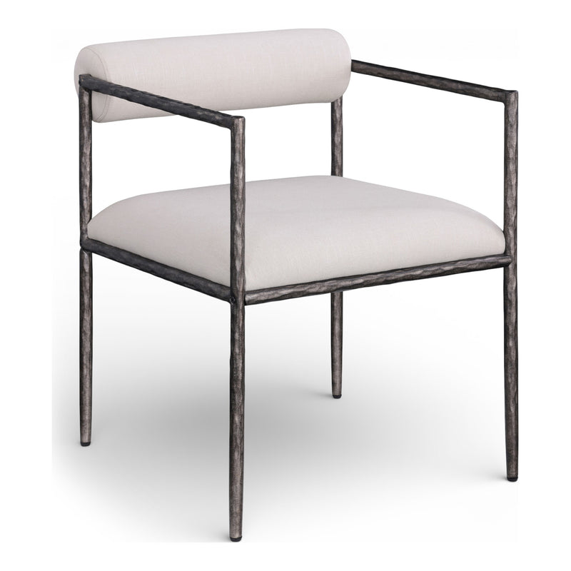 Axis Linen Textured Fabric Upholstered Dining Chair in Beige