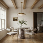 Axis Linen Textured Fabric Upholstered Dining Chair in Beige