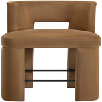Zuno Velvet Performance Fabric Upholstered Counter Stool in Saddle