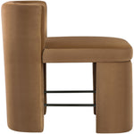 Zuno Velvet Performance Fabric Upholstered Counter Stool in Saddle