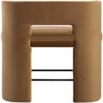 Zuno Velvet Performance Fabric Upholstered Counter Stool in Saddle