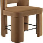 Zuno Velvet Performance Fabric Upholstered Counter Stool in Saddle