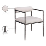Axis Linen Textured Fabric Upholstered Dining Chair in Beige