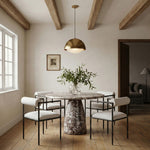 Axis Linen Textured Fabric Upholstered Dining Chair in Beige