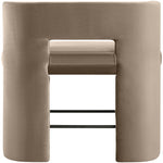 Zuno Velvet Performance Fabric Upholstered Counter Stool in Taupe