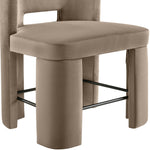 Zuno Velvet Performance Fabric Upholstered Counter Stool in Taupe