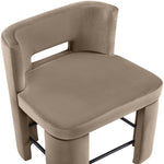 Zuno Velvet Performance Fabric Upholstered Counter Stool in Taupe