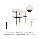 Lia Chenille Metal Armchair in Cream