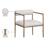 Axis Linen Textured Fabric Upholstered Dining Chair in Beige