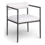 Axis Linen Textured Fabric Upholstered Dining Chair in Cream