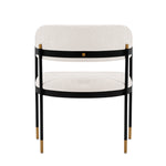 Lia Chenille Metal Armchair in Cream