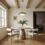 Axis Linen Textured Fabric Upholstered Dining Chair in Cream