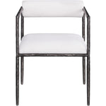 Axis Linen Textured Fabric Upholstered Dining Chair in Cream