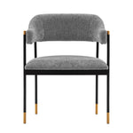 Lia Chenille Metal Armchair in Gray