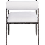 Axis Linen Textured Fabric Upholstered Dining Chair in Cream