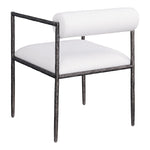 Axis Linen Textured Fabric Upholstered Dining Chair in Cream