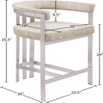 Marcello Velvet Upholstered Counter Stool in Beige