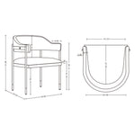 Lia Chenille Metal Armchair in Gray