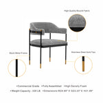 Lia Chenille Metal Armchair in Gray