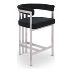 Marcello Velvet Upholstered Counter Stool in Black