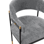 Lia Chenille Metal Armchair in Gray
