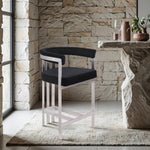 Marcello Velvet Upholstered Counter Stool in Black