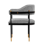 Lia Chenille Metal Armchair in Gray