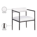 Axis Linen Textured Fabric Upholstered Dining Chair in Cream