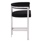 Marcello Velvet Upholstered Counter Stool in Black