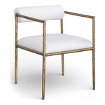 Axis Linen Textured Fabric Upholstered Dining Chair in Cream
