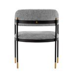 Lia Chenille Metal Armchair in Gray