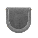 Lia Chenille Metal Armchair in Gray