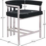 Marcello Velvet Upholstered Counter Stool in Black