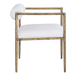 Axis Linen Textured Fabric Upholstered Dining Chair in Cream