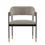 Lia Chenille Metal Armchair in Stone