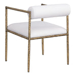 Axis Linen Textured Fabric Upholstered Dining Chair in Cream