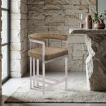 Marcello Velvet Upholstered Counter Stool in Brown