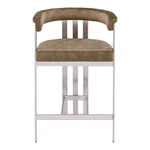 Marcello Velvet Upholstered Counter Stool in Brown