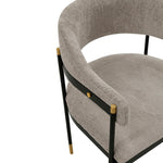 Lia Chenille Metal Armchair in Stone