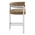 Marcello Velvet Upholstered Counter Stool in Brown