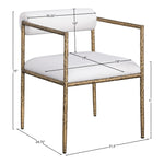 Axis Linen Textured Fabric Upholstered Dining Chair in Cream