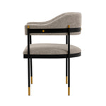 Lia Chenille Metal Armchair in Stone