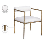 Axis Linen Textured Fabric Upholstered Dining Chair in Cream