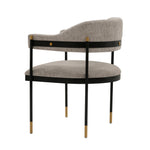 Lia Chenille Metal Armchair in Stone